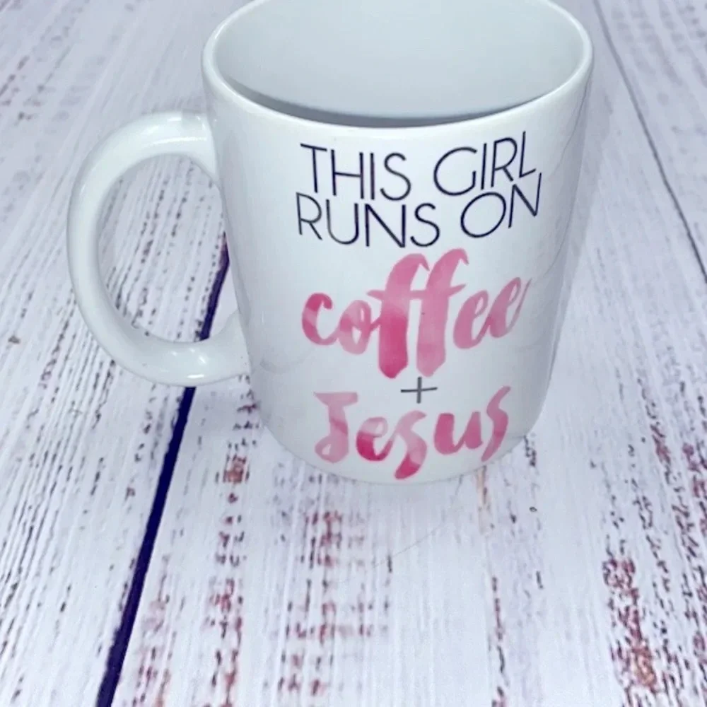 This girl runs on coffee and Jesus coffee mug